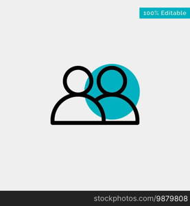 Add, Contact, User, Twitter turquoise highlight circle point Vector icon
