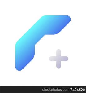 Add new contact pixel perfect flat gradient two-color ui icon. Group call. Telephone receiver and plus. Simple filled pictogram. GUI, UX design for mobile application. Vector isolated RGB illustration. Add new contact pixel perfect flat gradient two-color ui icon