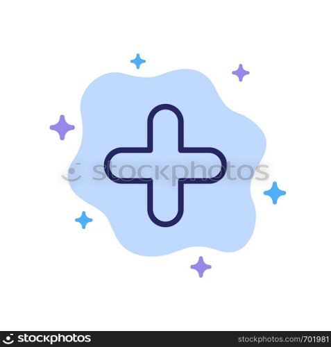 Add, New, Plus, Sign Blue Icon on Abstract Cloud Background