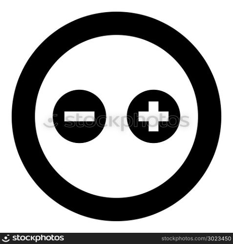 Add sign and delete sign icon black color in circle or round vector illustration