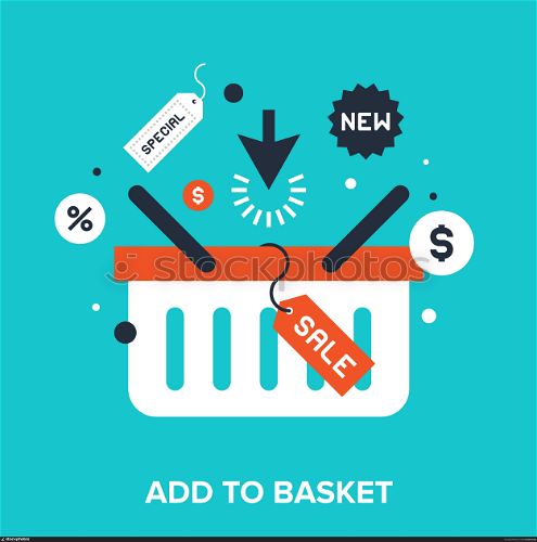 Add to basket. Abstract vector illustration of add to basket flat design concept.