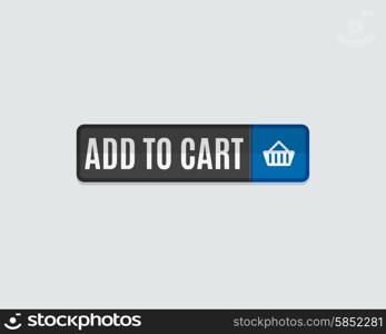 Add to cart web button, online shopping. Next web button. Modern flat design website icon and design element