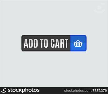 Add to cart web button, online shopping. Next web button. Modern flat design website icon and design element