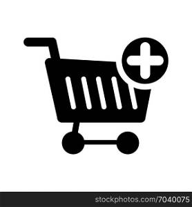 Add to trolley cart, icon on isolated background