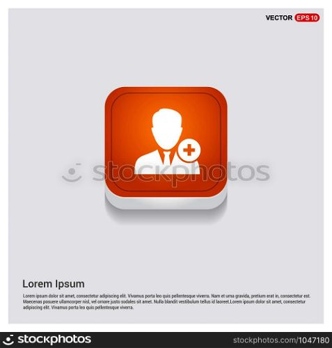 Add user icon Orange Abstract Web Button - Free vector icon