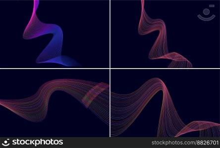 Add visual interest to your project with this pack of 4 vector line backgrounds