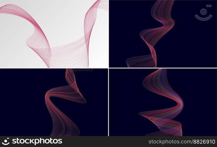 Add visual interest to your project with this set of 4 vector wave backgrounds