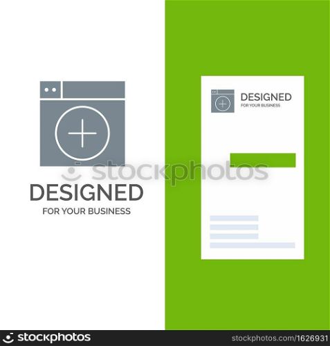 Add, Window, New, Graphics, App Grey Logo Design and Business Card Template