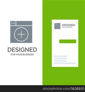 Add, Window, New, Graphics, App Grey Logo Design and Business Card Template