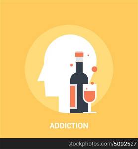 addiction icon concept. Abstract vector illustration of addiction icon concept