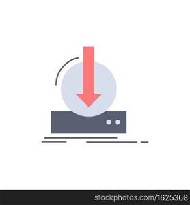 Addition, content, dlc, download, game Flat Color Icon Vector