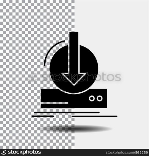 Addition, content, dlc, download, game Glyph Icon on Transparent Background. Black Icon. Vector EPS10 Abstract Template background