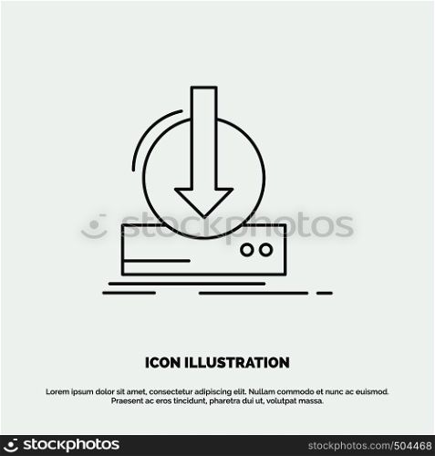 Addition, content, dlc, download, game Icon. Line vector gray symbol for UI and UX, website or mobile application. Vector EPS10 Abstract Template background