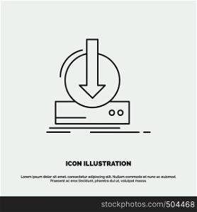 Addition, content, dlc, download, game Icon. Line vector gray symbol for UI and UX, website or mobile application. Vector EPS10 Abstract Template background