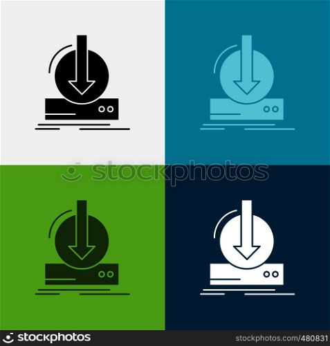 Addition, content, dlc, download, game Icon Over Various Background. glyph style design, designed for web and app. Eps 10 vector illustration. Vector EPS10 Abstract Template background