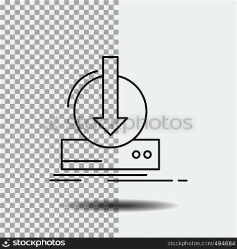 Addition, content, dlc, download, game Line Icon on Transparent Background. Black Icon Vector Illustration. Vector EPS10 Abstract Template background