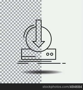 Addition, content, dlc, download, game Line Icon on Transparent Background. Black Icon Vector Illustration. Vector EPS10 Abstract Template background