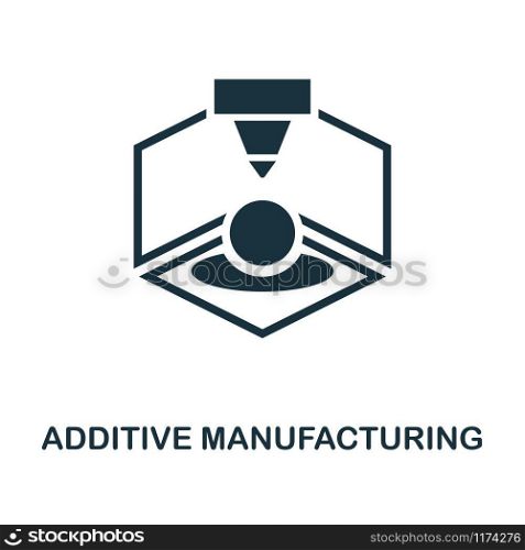 Additive Manufacturing icon. Simple style design from industry 4.0 collection. UX and UI. Pixel perfect premium additive manufacturing icon. For web design, apps and printing usage.. Additive Manufacturing icon. Monochrome style design from industry 4.0 icon collection. UI and UX. Pixel perfect additive manufacturing icon. For web design, apps, software, print usage.