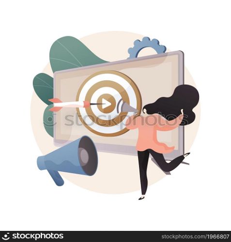 Addressable TV advertising abstract concept vector illustration. TV ad campaign, new advertising technology, addressable television, target marketing, audience relevant message abstract metaphor.. Addressable TV advertising abstract concept vector illustration.