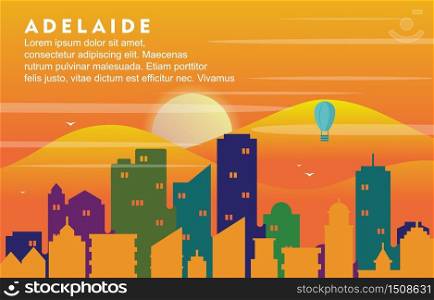 Adelaide Australia City Building Cityscape Skyline Dynamic Background Illustration