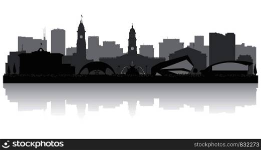 Adelaide Australia city skyline vector silhouette illustration