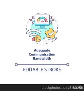 Adequate communication bandwidth concept icon. Sensitive data cyber security abstract idea thin line illustration. Isolated outline drawing. Editable stroke. Roboto-Medium, Myriad Pro-Bold fonts used. Adequate communication bandwidth concept icon