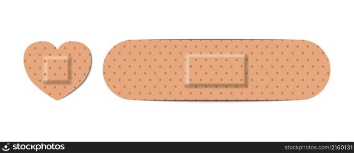 Adhesive bandage elastic medical plasters, vector illustration