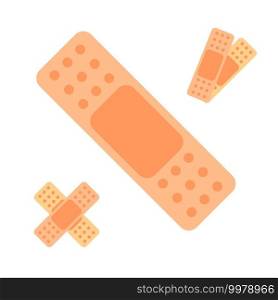 adhesive plaster. Health care. First aid. Medical design. Vector illustration. Stock image. EPS 10.