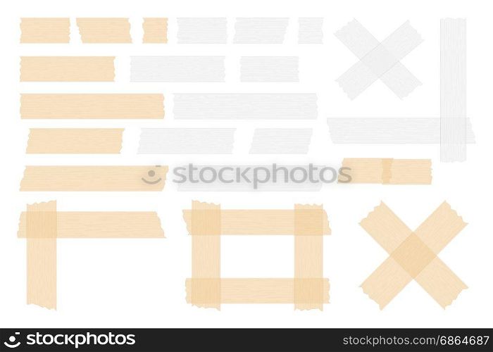 Adhesive Tape. Pieces of transparent adhesive tape, sticky tape, vector eps10 illustration