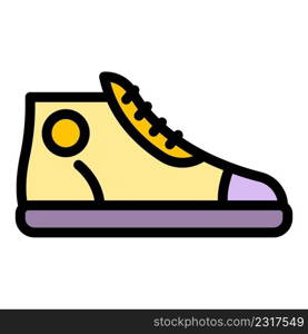 Adidas sneaker icon. Outline adidas sneaker vector icon color flat isolated. Adidas sneaker icon color outline vector