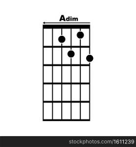 Adim  guitar chord icon. Basic guitar chord vector illustration symbol design