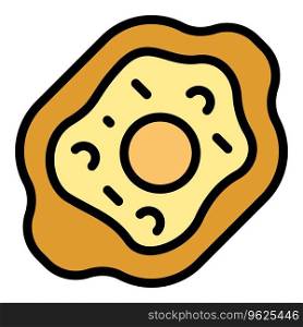 Adjara khachapuri icon outline vector. Food bread. Egg meal color flat. Adjara khachapuri icon vector flat