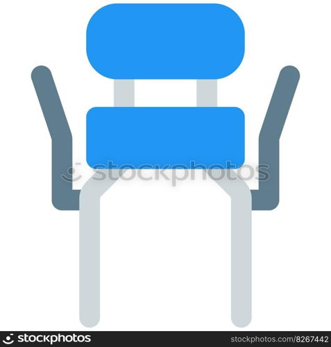 Adjustable arms in medical bath chair.