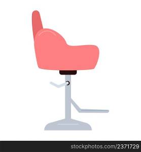 Adjustable chair for beauty salon semi flat color vector object. Full sized item on white. Hairdressing tool. Salon equipment simple cartoon style illustration for web graphic design and animation. Adjustable chair for beauty salon semi flat color vector object