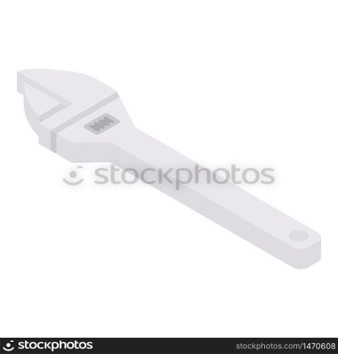 Adjustable wrench icon. Isometric of adjustable wrench vector icon for web design isolated on white background. Adjustable wrench icon, isometric style