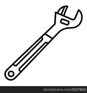 Adjustable wrench icon. Outline adjustable wrench vector icon for web design isolated on white background. Adjustable wrench icon, outline style