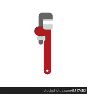 Adjustable wrench isolated. Tool on white background. Industrial object
