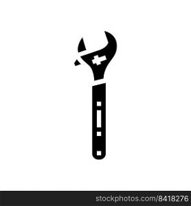 adjustable wrench tool glyph icon vector. adjustable wrench tool sign. isolated symbol illustration. adjustable wrench tool glyph icon vector illustration