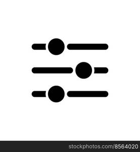 Adjustments black glyph ui icon. Photo and video. Simple filled line element. User interface design. Silhouette symbol on white space. Solid pictogram for web, mobile. Isolated vector illustration. Adjustments black glyph ui icon