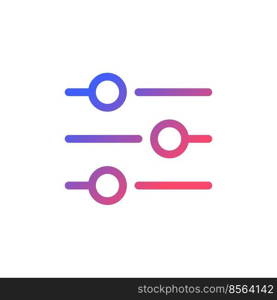 Adjustments pixel perfect gradient linear ui icon. Photo, video editing. Customizable changes. Settings. Line color user interface symbol. Modern style pictogram. Vector isolated outline illustration. Adjustments pixel perfect gradient linear ui icon