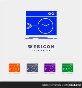 Admin, command, root, software, terminal 5 Color Glyph Web Icon Template isolated on white. Vector illustration. Vector EPS10 Abstract Template background