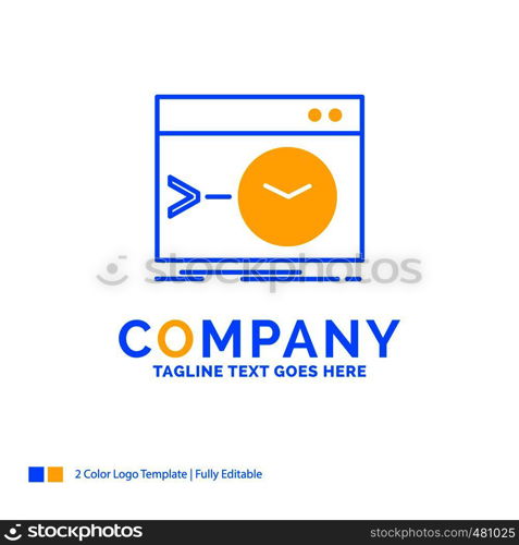 Admin, command, root, software, terminal Blue Yellow Business Logo template. Creative Design Template Place for Tagline.