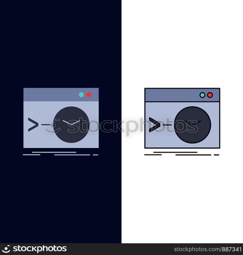 Admin, command, root, software, terminal Flat Color Icon Vector