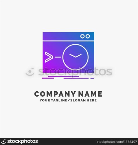 Admin, command, root, software, terminal Purple Business Logo Template. Place for Tagline.. Vector EPS10 Abstract Template background