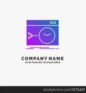 Admin, command, root, software, terminal Purple Business Logo Template. Place for Tagline.. Vector EPS10 Abstract Template background