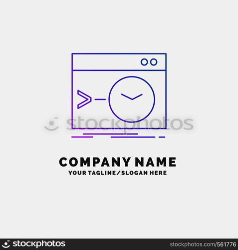 Admin, command, root, software, terminal Purple Business Logo Template. Place for Tagline. Vector EPS10 Abstract Template background