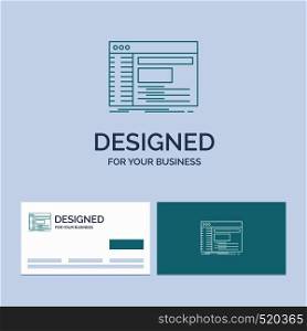 Admin, console, panel, root, software Business Logo Line Icon Symbol for your business. Turquoise Business Cards with Brand logo template. Vector EPS10 Abstract Template background