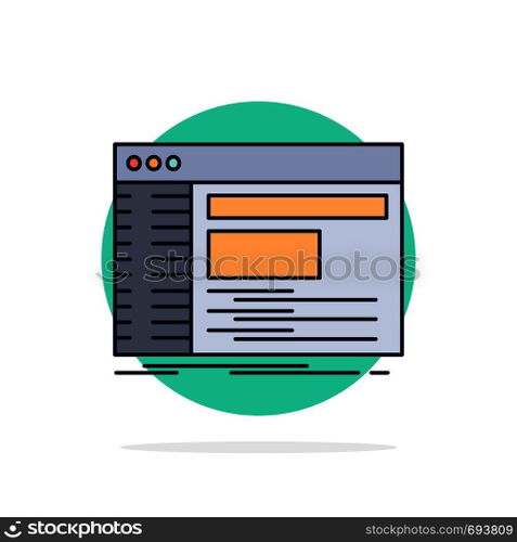 Admin, console, panel, root, software Flat Color Icon Vector