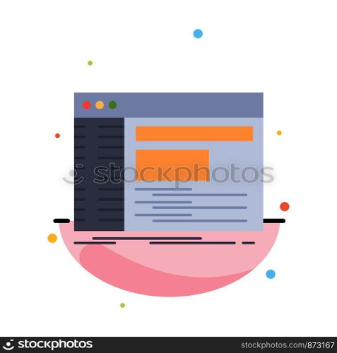 Admin, console, panel, root, software Flat Color Icon Vector
