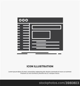 Admin, console, panel, root, software Icon. glyph vector gray symbol for UI and UX, website or mobile application